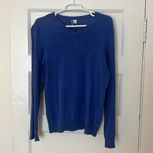 H&M Royal Blue Cotton V-Neck Sweater